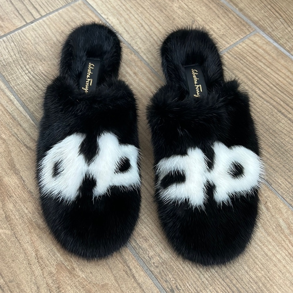 Salvatore Ferragamo Lambro Mink Fur Slipper Mule 7